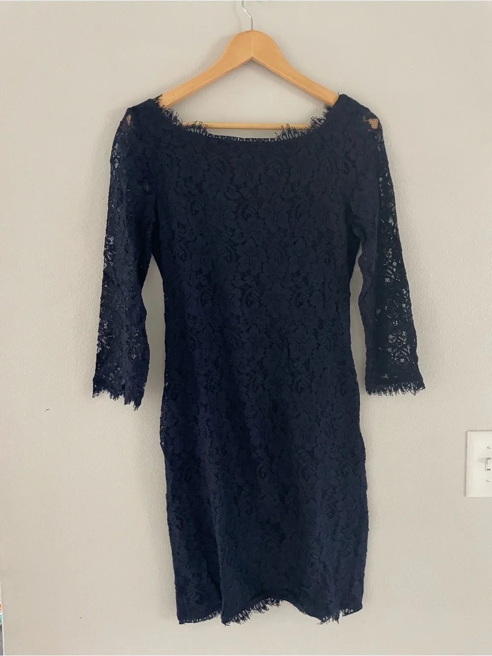 dvf navy lace dress DVF Diane Von Furstenberg Colleen Long Lace Dress,Navy, size 0